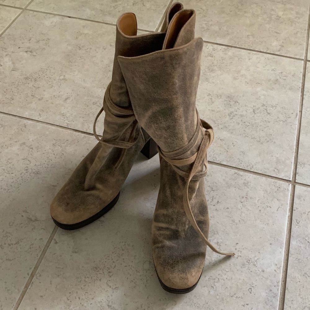 KORS by Michael Kors distressed leather boots